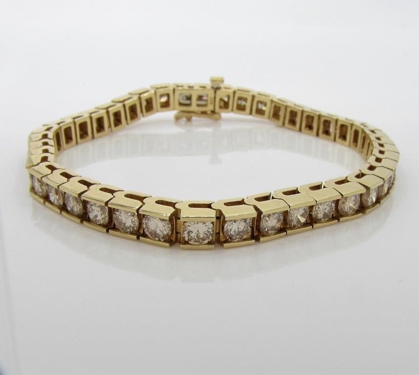 Appraisal: An amazing K yellow gold tennis bracelet approximately long gleaming