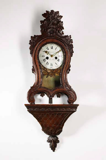 Appraisal: Good Louis XV Carved Beechwood Cartel Clock by Lepaute Horloger