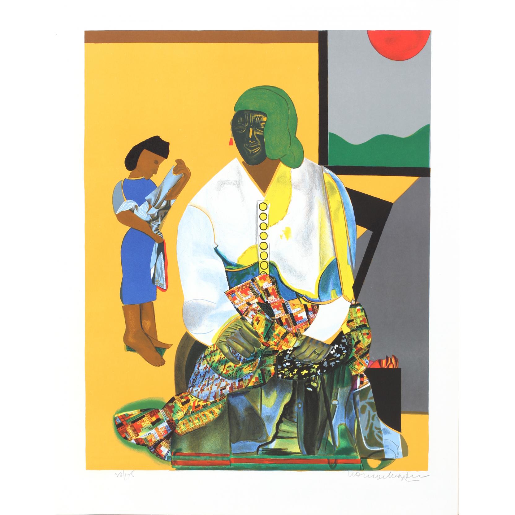 Appraisal: Romare Bearden Am - Mecklenburg Autumn color lithograph on wove