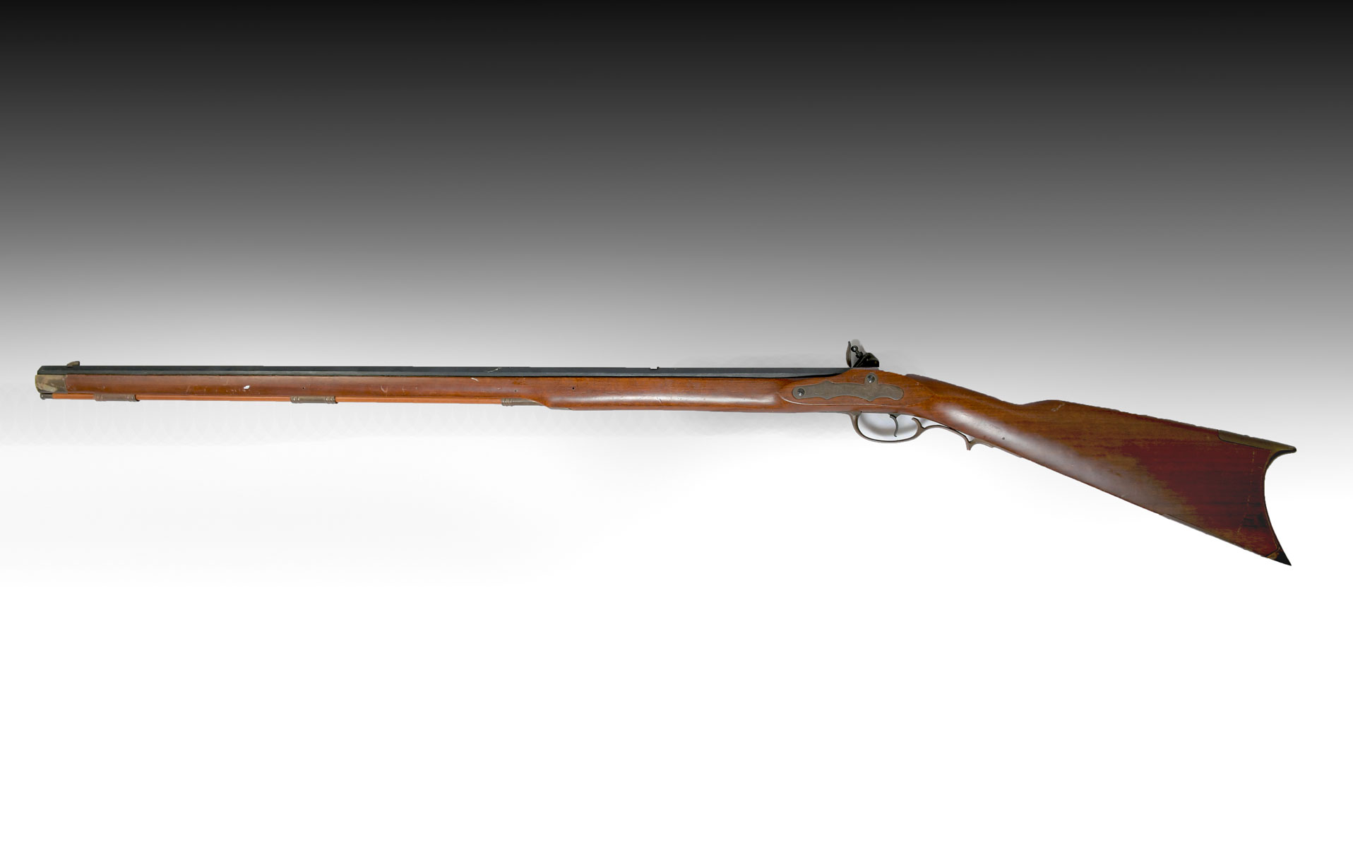 Appraisal: JAGER FLINTLOCK BLACK POWDER RIFLE Marked ''Jager-Italy-Kentucky-Black powder only Cal