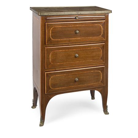 Appraisal: Transitional Louis XV XVI Tulipwood Amaranth and Mahogany Petit Commode