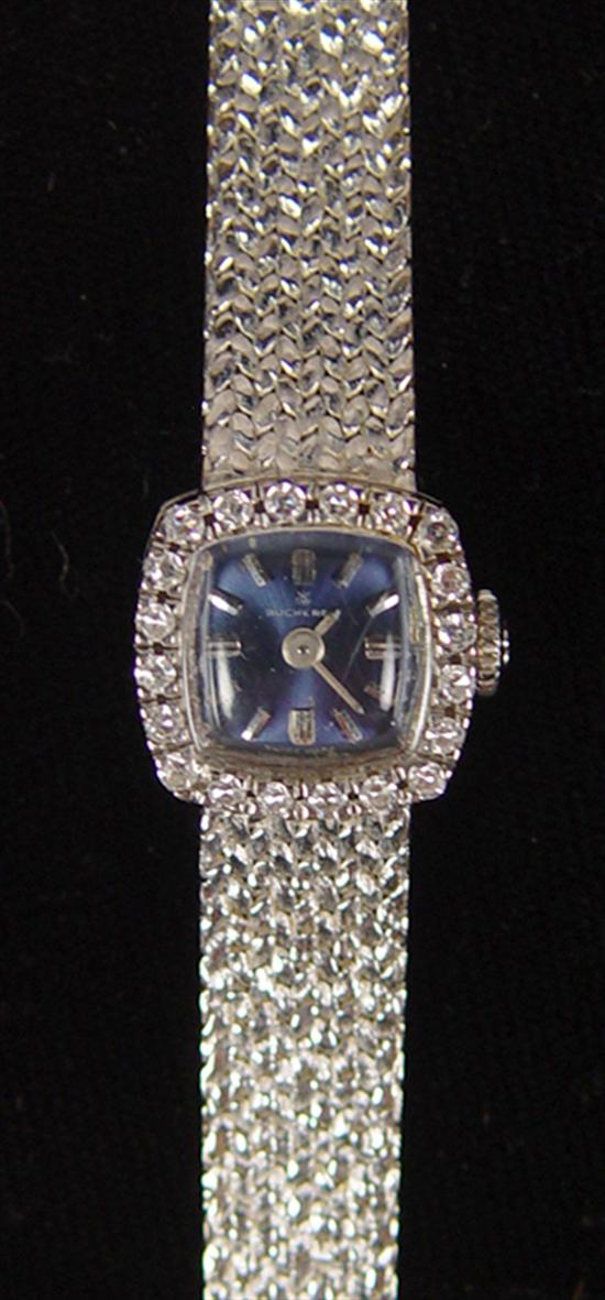 Appraisal: k White Gold Ladies Bucherer Diamond Watch grams without movement