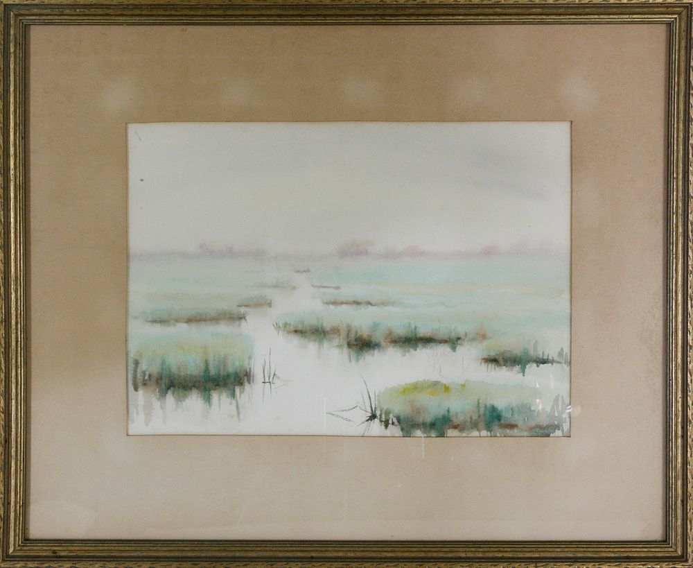 Appraisal: Doris and Richard Beer Nantucket Watercolor Salt Marsh Doris and