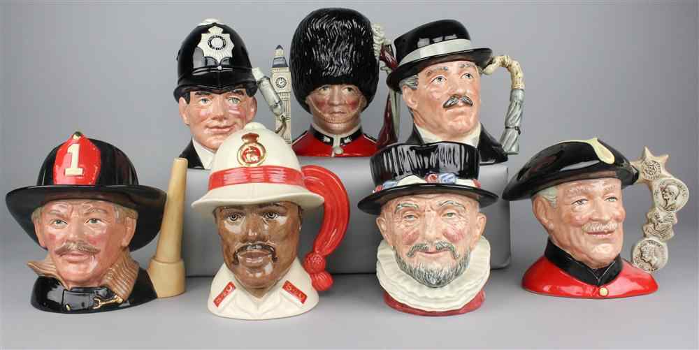 Appraisal: ROYAL DOULTON OCCUPATION CHARACTER MUGS 'BAHAMAS POLICEMAN' D The Guardsman