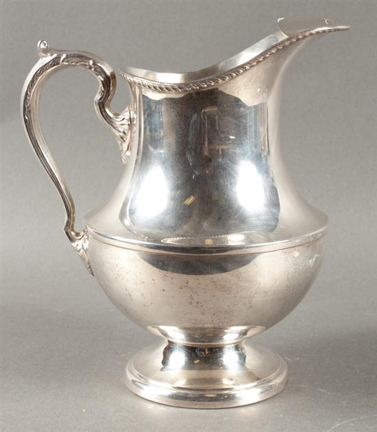 Appraisal: American sterling silver water pitcher in the Georgian pattern Poole