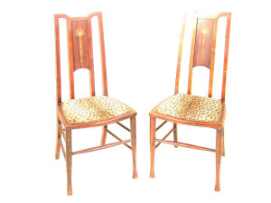 Appraisal: A pair of mahogany Art Nouveau style side chairs the