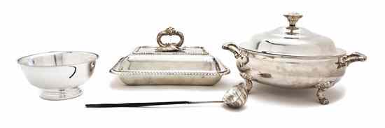 Appraisal: A Collection of Six Silverplate Articles comprising a galleried tray