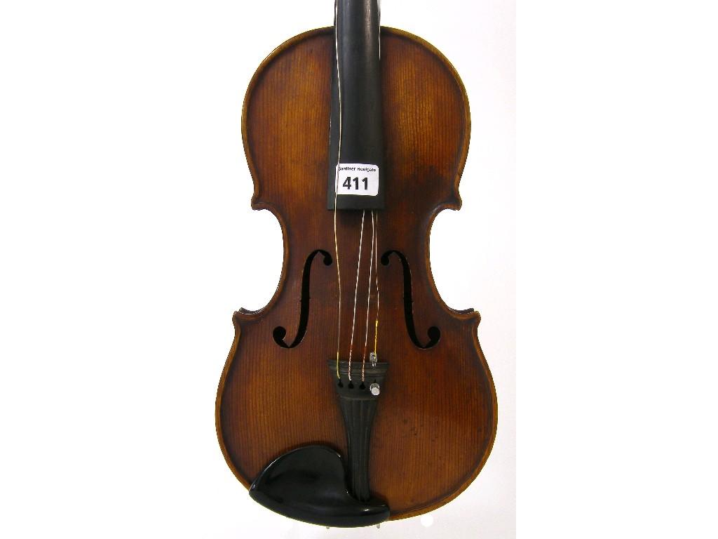 Appraisal: Mid th century English violin inscribed Elizabeth below the button