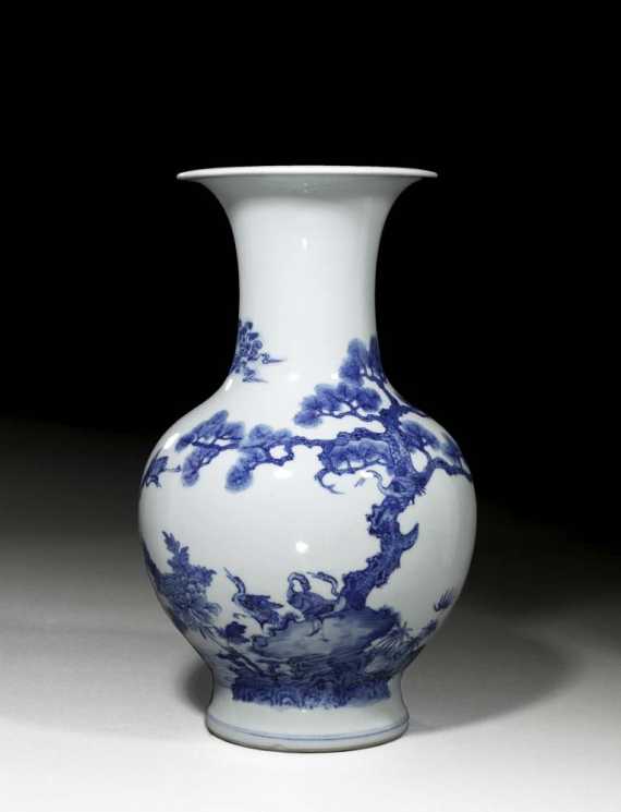 Appraisal: BALUSTER VASE China th th century H cm Fine underglaze