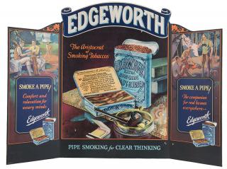 Appraisal: Edgeworth Tobacco Tri-Panel Standee Store Display Circa s Color lithographed