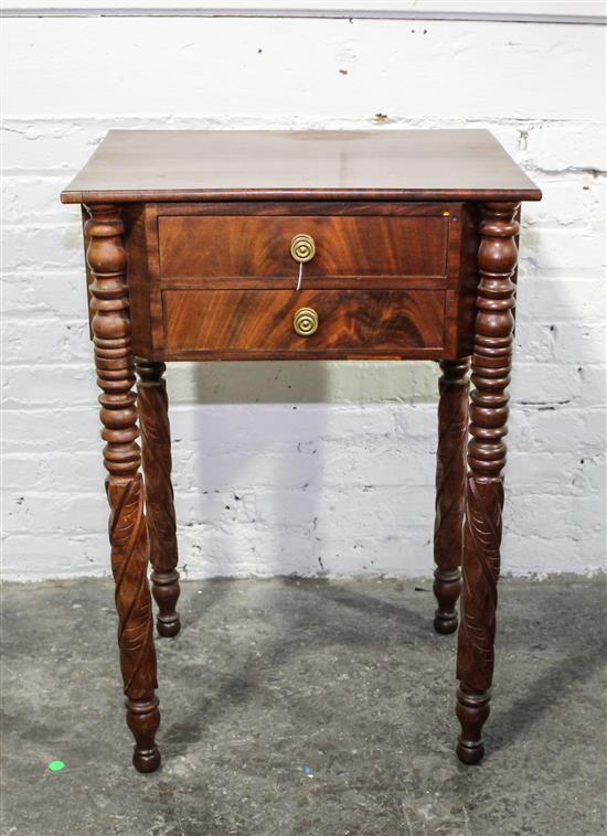 Appraisal: Sale Lot An American Classical Mahogany Work Table th century