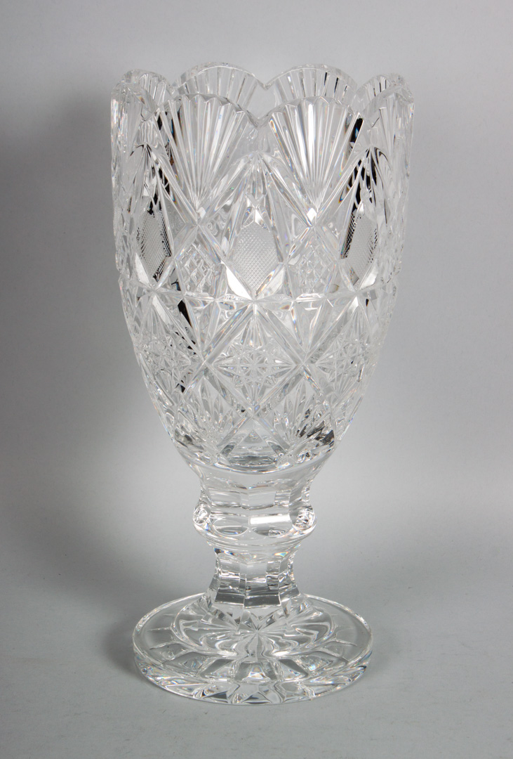 Appraisal: Waterford crystal footed vase inscribed in H