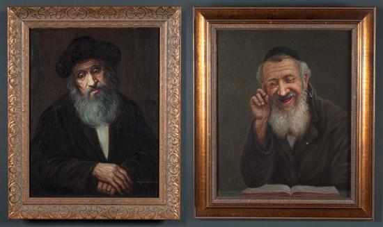 Appraisal: Konstantin Szewczenko Polish - Two Portraits of Elderly Jewish Gentlemen