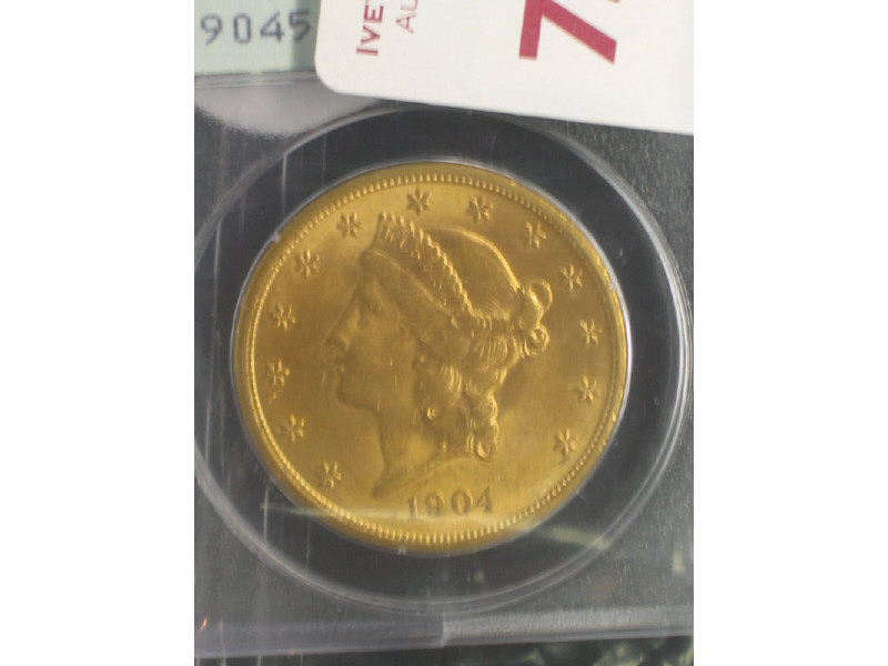 Appraisal: GOLD PCGS MS- Extremely rich patina minor scuff on cheek