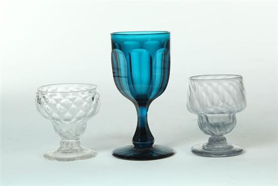 Appraisal: THREE PIECES OF GLASS American or English th century Brilliant