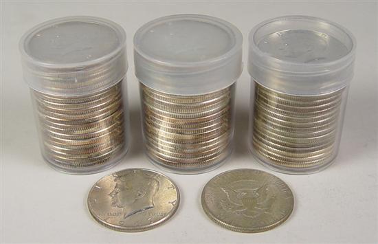 Appraisal: Three Rolls of Kennedy Halves Two BU rolls of -D