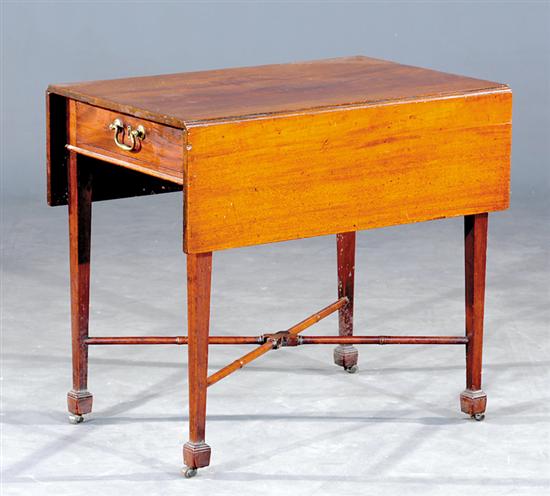 Appraisal: George III mahogany Pembroke table circa rectangular top with two