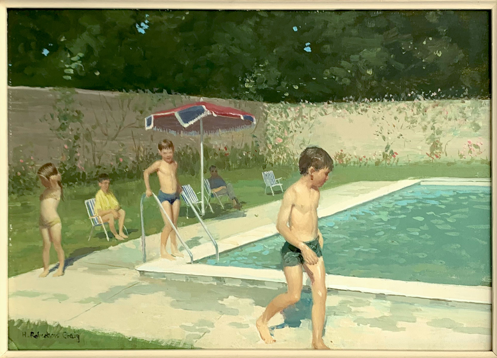 Appraisal: CRAIG Henry Robertson UK - ''The Swimming Pool'' Oil Canvasboard