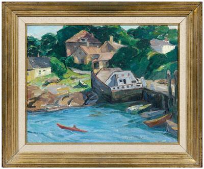 Appraisal: Nellie Augusta Knopf painting Illinois California - quot Sheltered Harbor