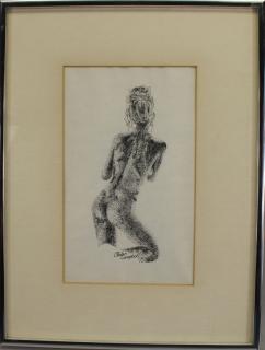 Appraisal: Chris Campbell Lithograph of backside nude Signed and dated '