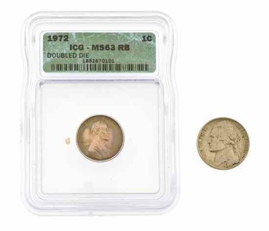 Appraisal: A U S Uncirculated Error Lincoln Cent set in an