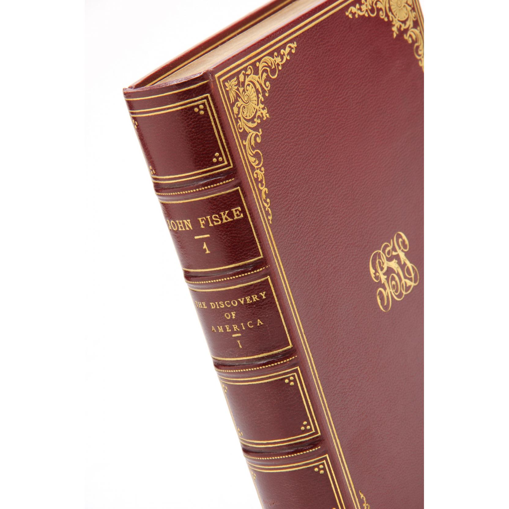 Appraisal: Limited Edition Works of John Fiske in Leather-Bound Books Cambridge