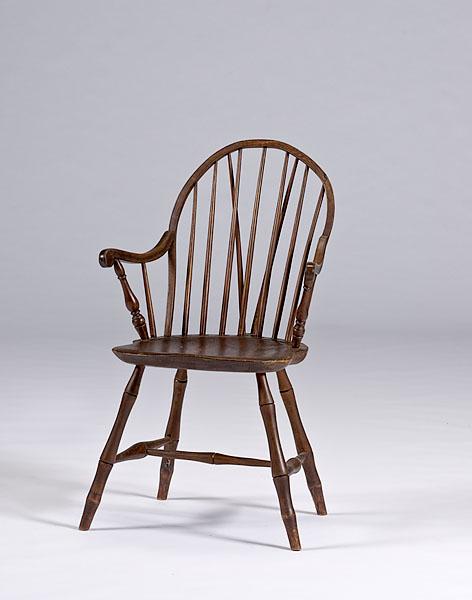 Appraisal: BRACE BACK WINDSOR ARMCHAIR probably Rhode Island or Massachusetts ca