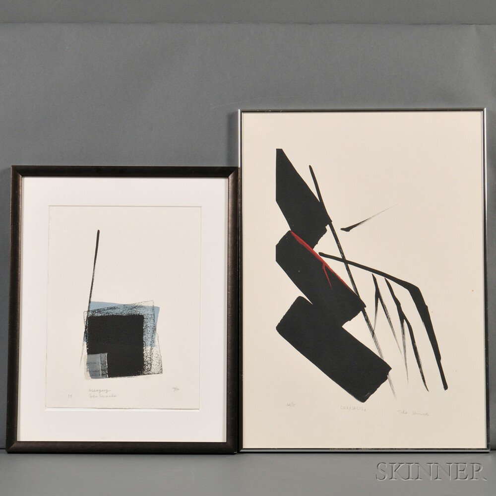 Appraisal: Toko Shinoda b Two Color Lithographs Japan Chrysalis A and