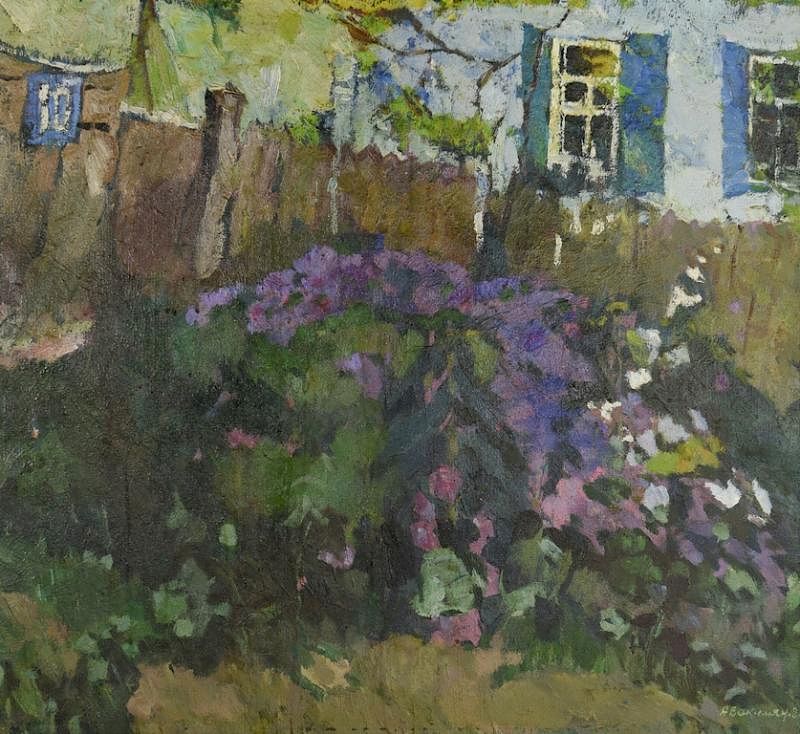 Appraisal: Oleg Avakimjan Oil on Linen The Farmhouse Oleg Arevikovic Avakimjan