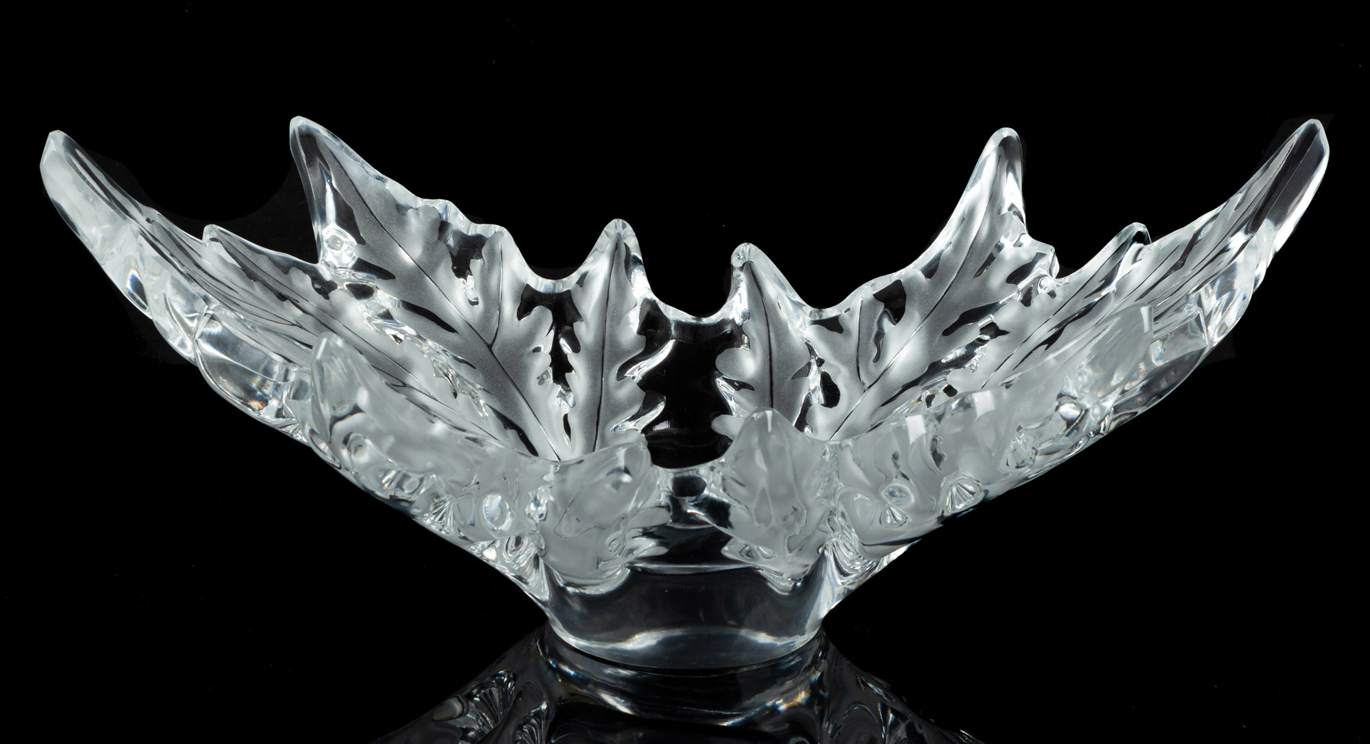 Appraisal: LALIQUE CHAMPS ELYSE FROSTED LEAF BOWL Inscribed 'Lalique France'