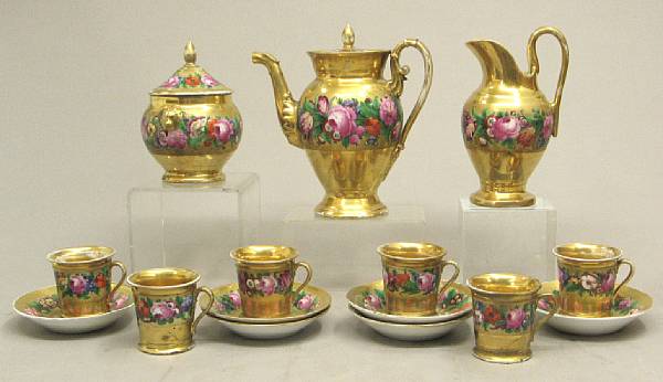 Appraisal: A Continental porcelain coffee set for six first quarter th