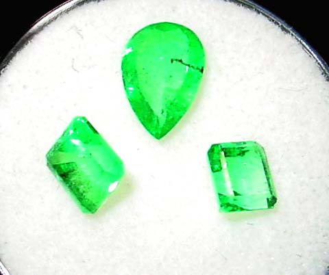 Appraisal: EMERALDS Faceted emerald approximate size Pear cut mm X mm