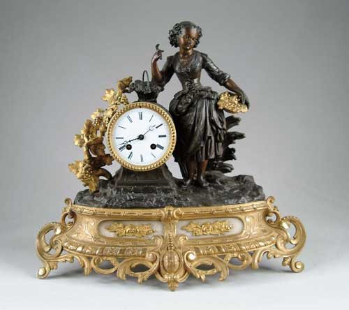 Appraisal: FINE FIGURAL MANTLE CLOCK The cast metal figure of Josephine