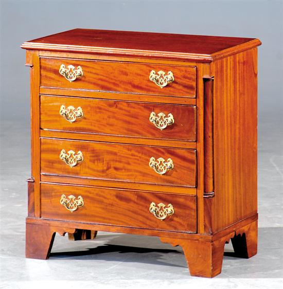 Appraisal: Miniature Georgian style mahogany chest of drawers circa rectangular top