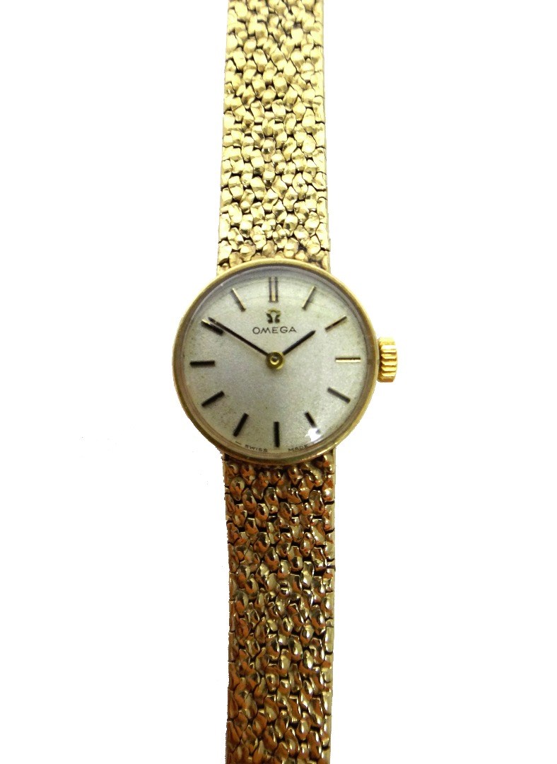 Appraisal: A lady's ct gold Omega bracelet wristwatch the signed circular