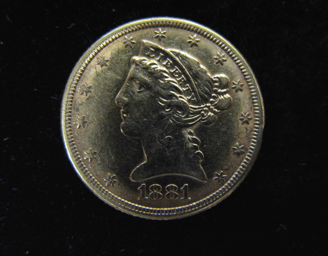 Appraisal: U S FIVE DOLLAR GOLD COIN Liberty head type -P