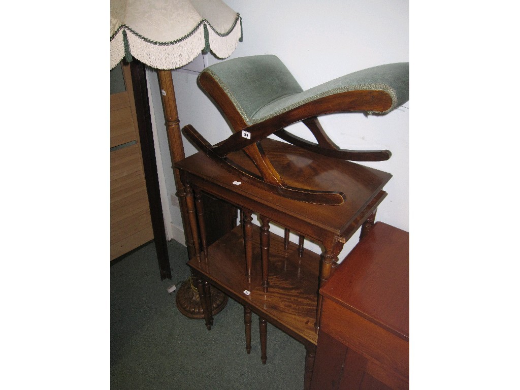 Appraisal: Lot comprising standard lamp bed tray rocker stool and two