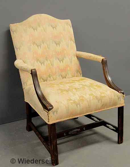 Appraisal: Chippendale style lolling chair As found h x w x