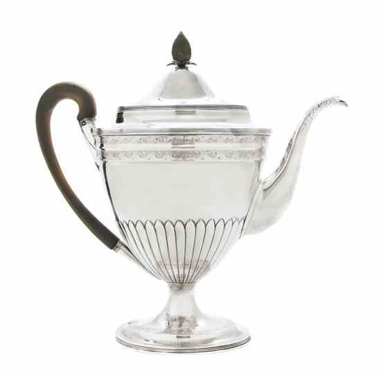 Appraisal: A George III Silver Coffee Pot Peter Ann William Bateman