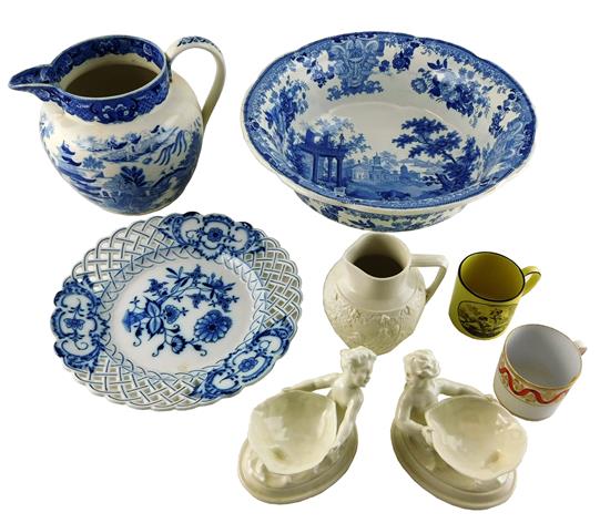 Appraisal: CERAMICS Eight pieces of ceramics including Meissen Mintons Royal Worcester