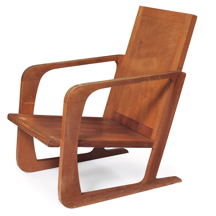 Appraisal: Mueller Art Deco chair attributed to Kem Weber manufactured by