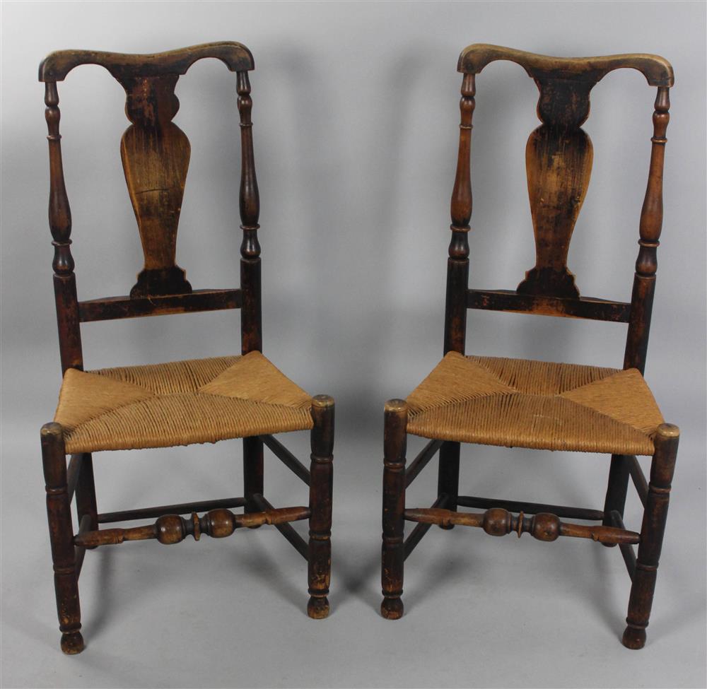 Appraisal: PAIR OF AMERICAN WILLIAM AND MARY MAPLE AND ASH RUSH