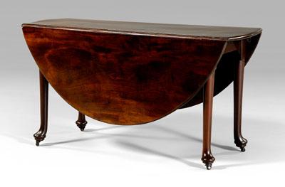 Appraisal: Queen Anne drop-leaf dining table highly figured mahogany top turned