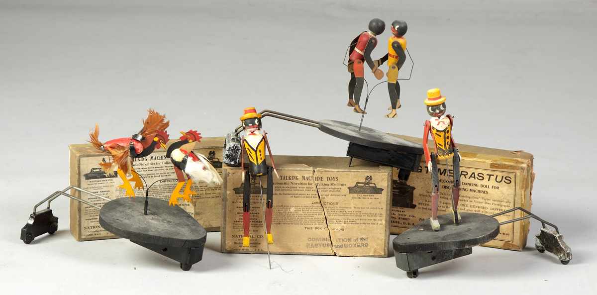 Appraisal: Turntable Toys From The National Toy Co including Roosters boxers