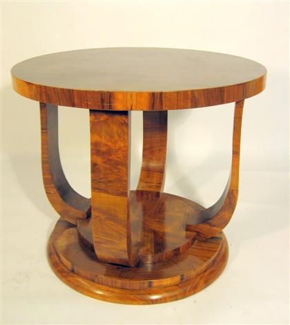 Appraisal: Continental Art Deco walnut side table early th century The