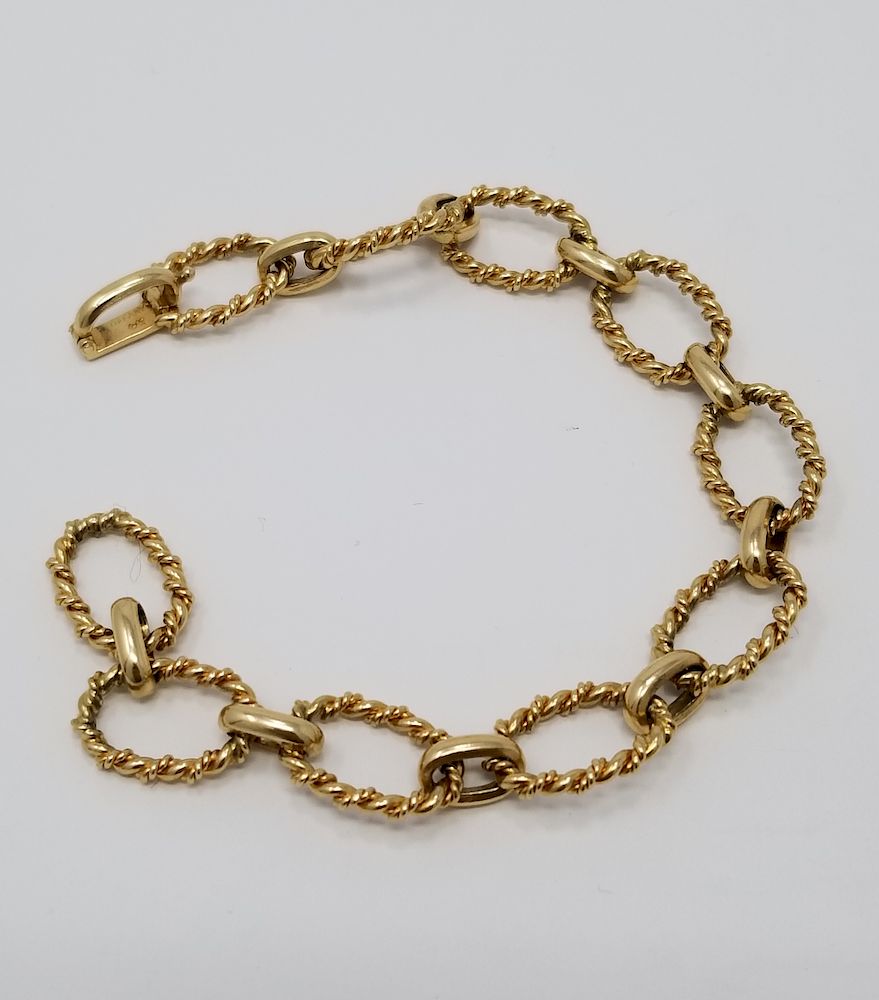 Appraisal: Tiffany K Gold Rope Link Bracelet Tiffany K Gold Rope