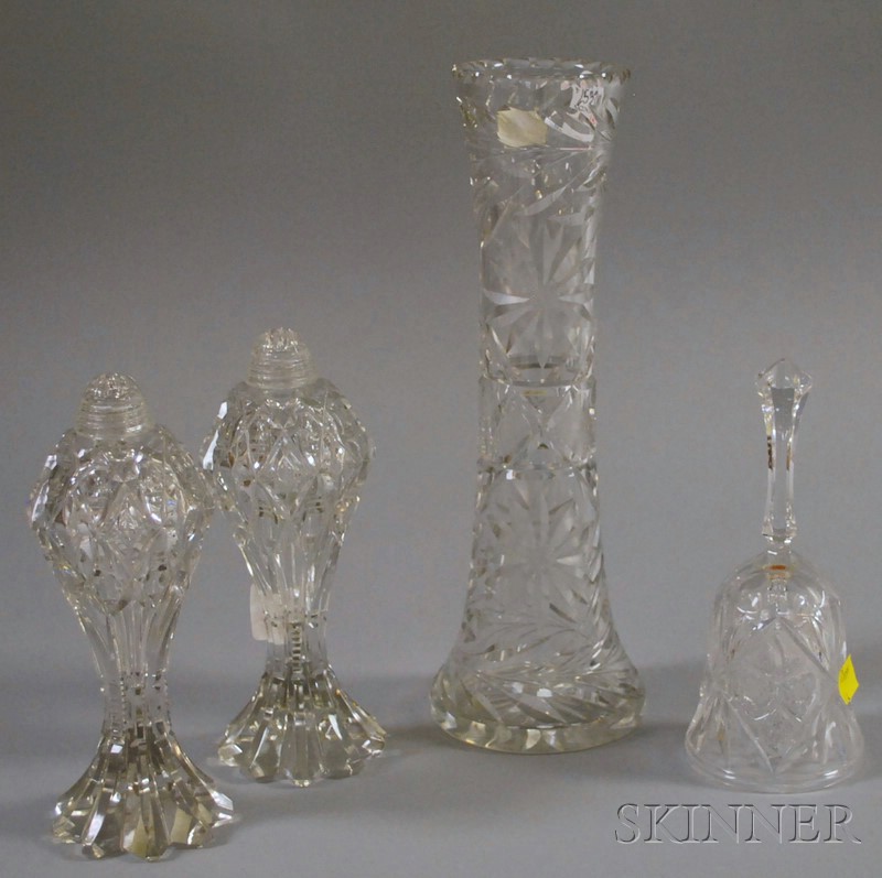 Appraisal: Three Colorless Cut Glass Items and a Pressed and Cut