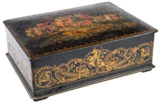 Appraisal: A LARGE SOVIET AGITLAK KEEPSAKE BOX OF YEDUT S PESNEI