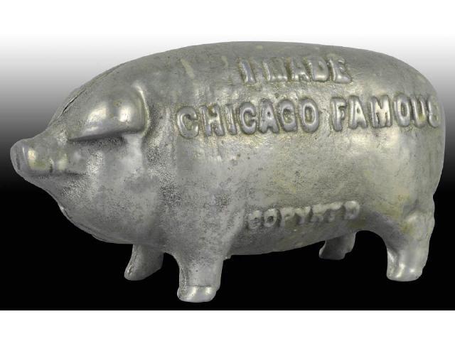 Appraisal: Cast Iron I Made Chicago Famous Pig Still Bank Description