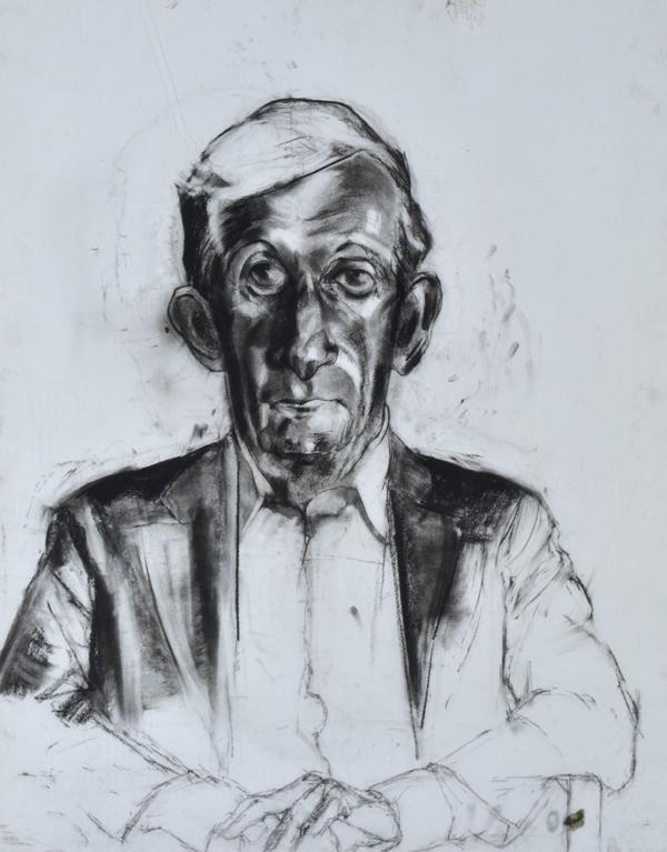 Appraisal: JIM PATERSON BORN Portrait of Georges Mora charcoal on paper